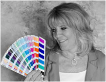 Color Consultant Jill Morton with fandeck of colors